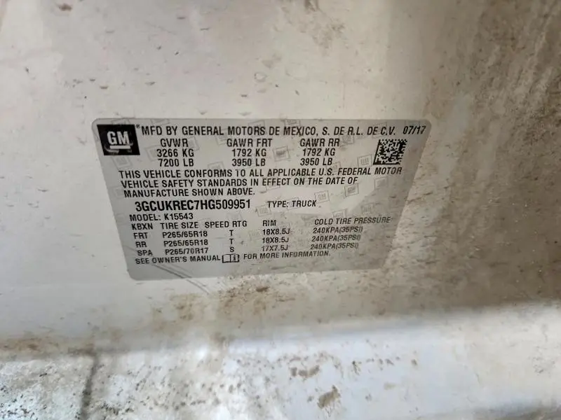 2017 CHEVROLET SILVERADO   