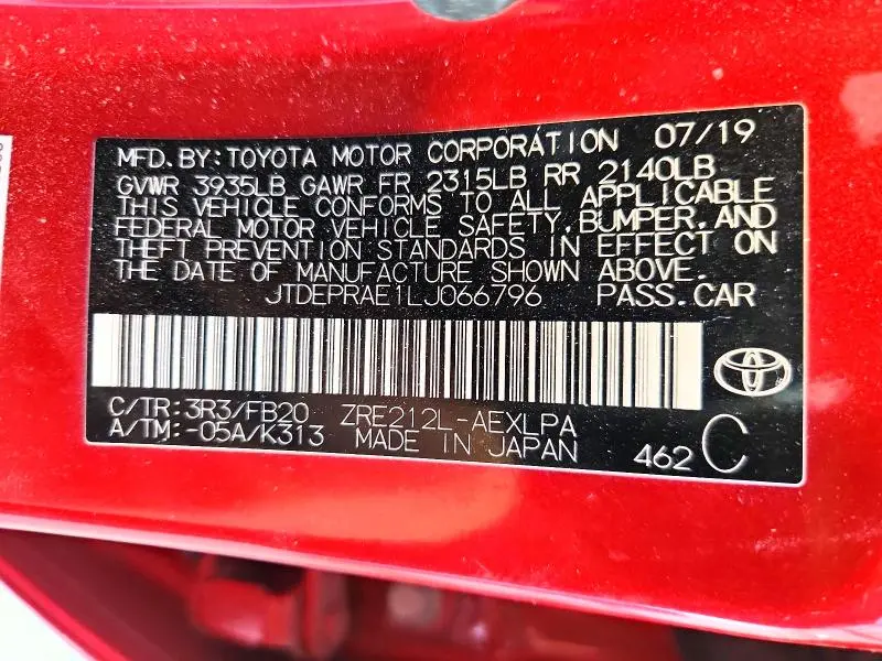 2020 TOYOTA COROLLA LE  