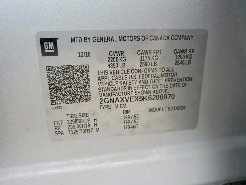 2019 CHEVROLET EQUINOX LT  