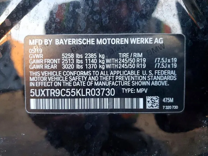 2019 BMW X3 XDRIVE30I  