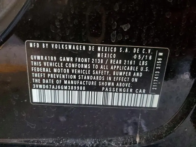 2016 VOLKSWAGEN JETTA SE  