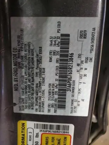 2013 FORD FUSION S  