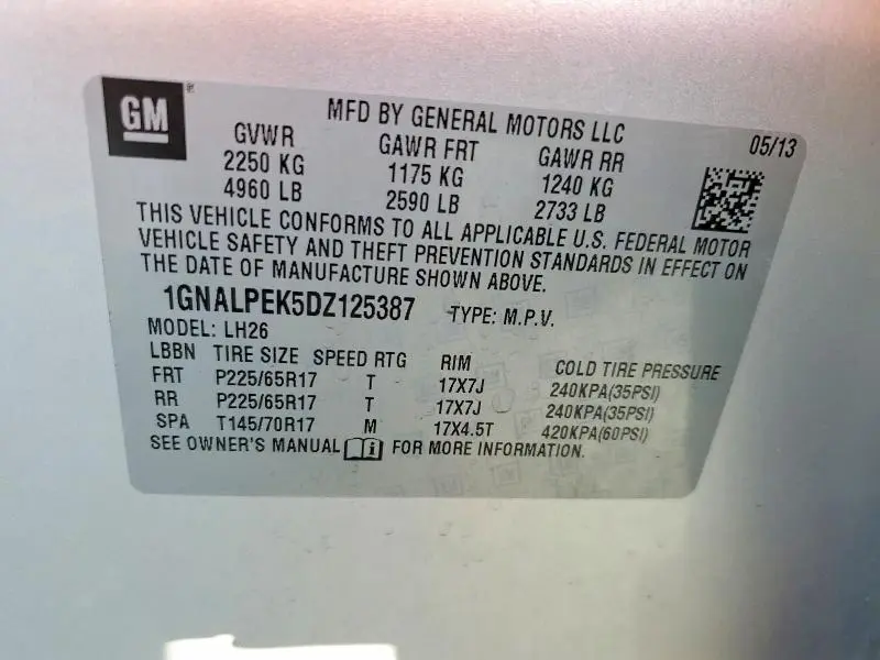 2013 CHEVROLET EQUINOX LT  