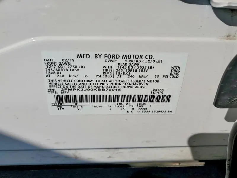 2019 FORD EDGE SEL  