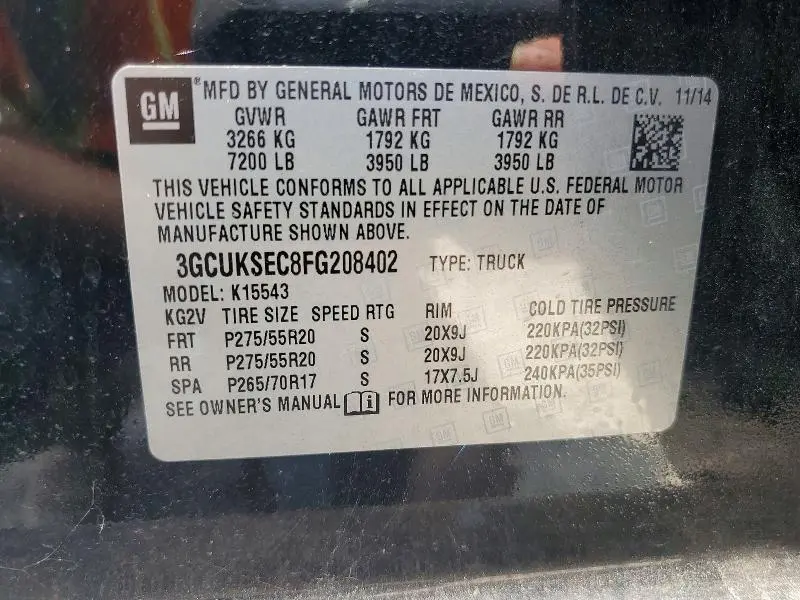 2015 CHEVROLET SILVERADO K1500 LTZ  