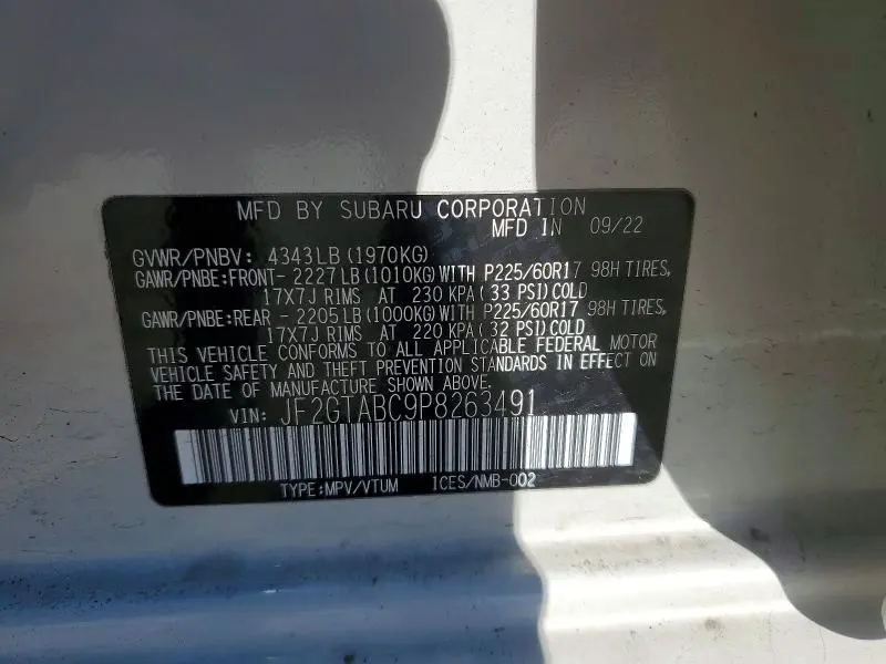 2023 SUBARU CROSSTREK   