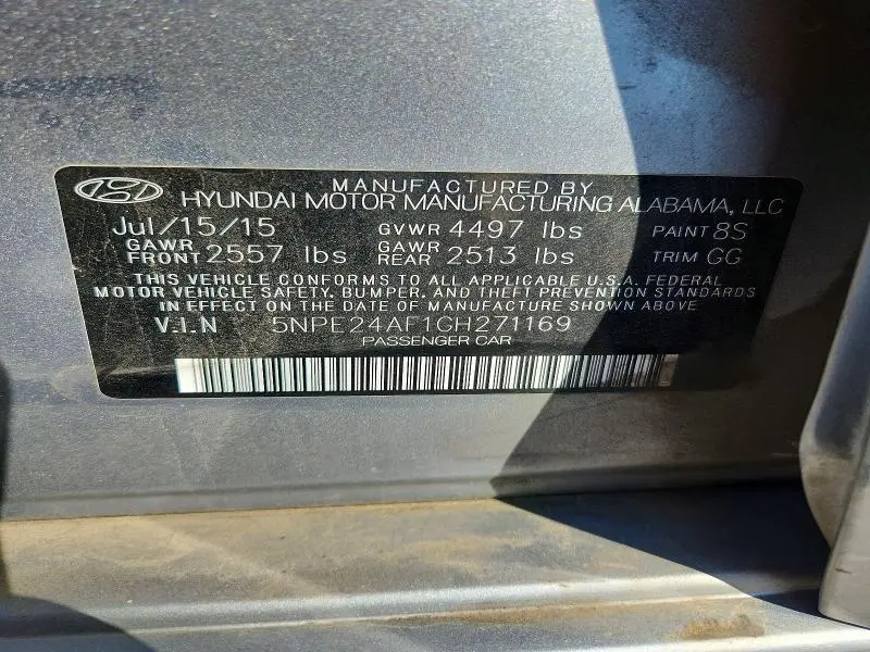 2016 HYUNDAI SONATA SE  