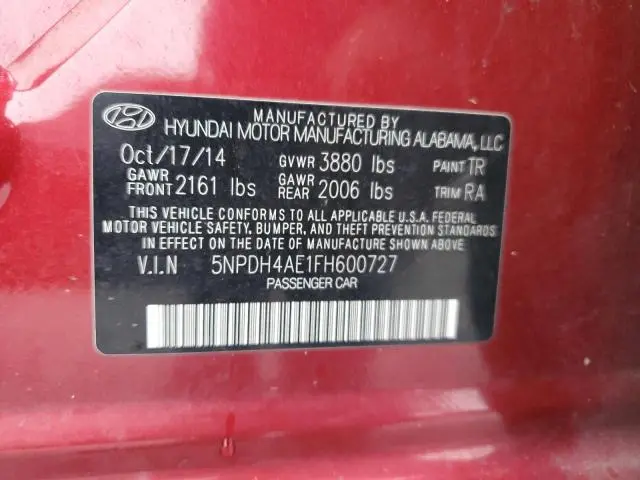 2015 HYUNDAI ELANTRA SE  