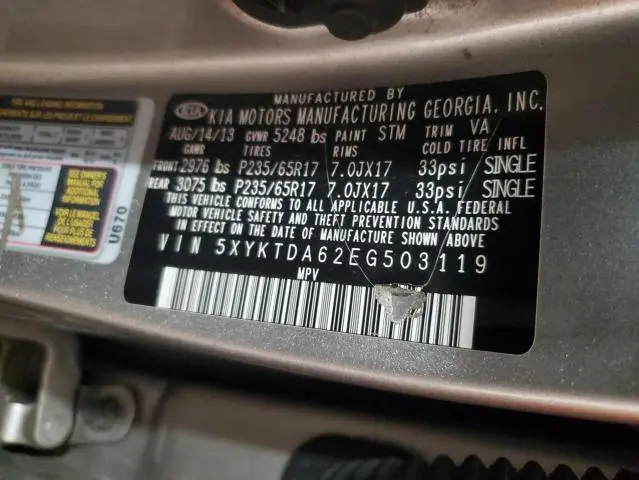2014 KIA SORENTO LX  