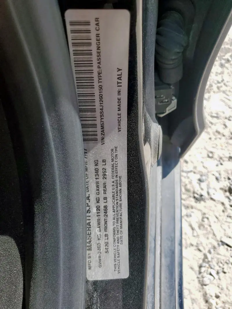 2018 MASERATI GHIBLI S  