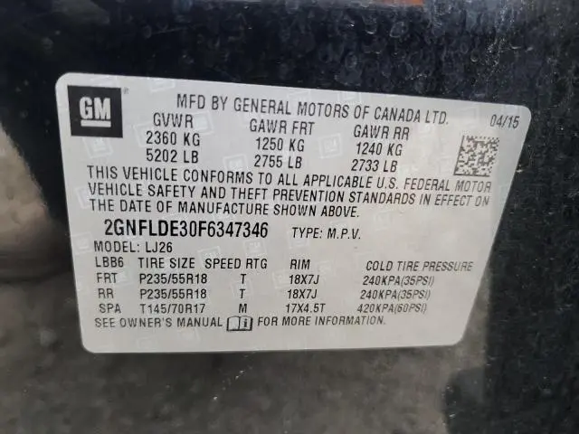 2015 CHEVROLET EQUINOX LTZ  