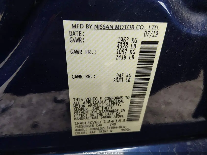 2020 NISSAN ALTIMA SR FWD