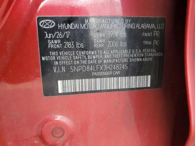 2018 HYUNDAI ELANTRA SEL  