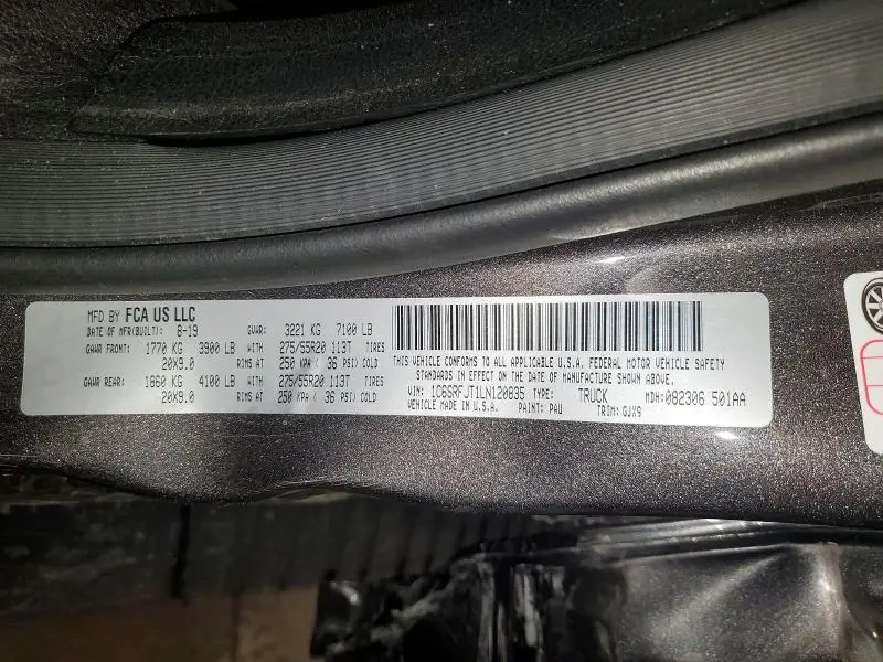 2020 RAM 1500 LARAMIE  