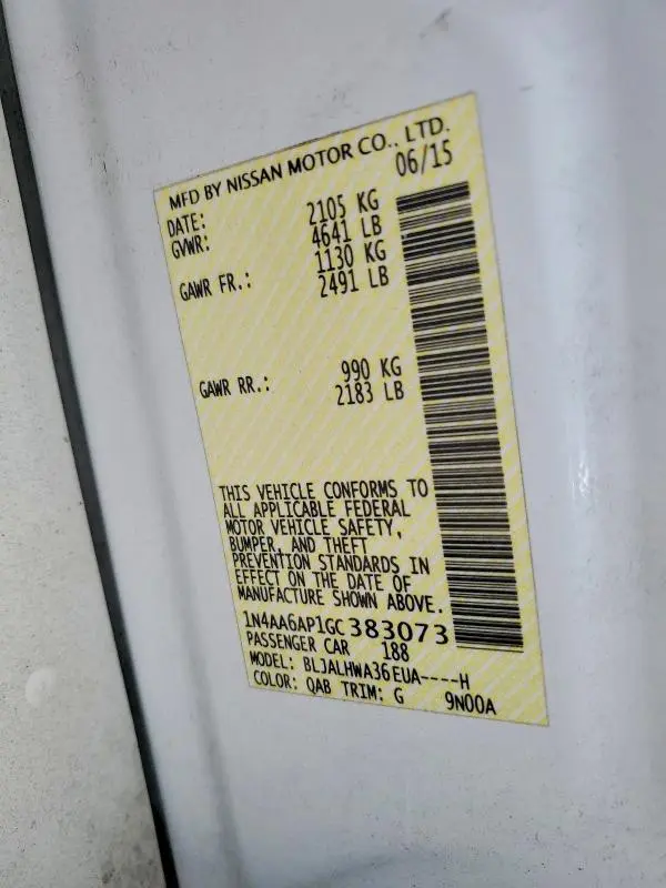 2016 NISSAN MAXIMA PLATINUM  