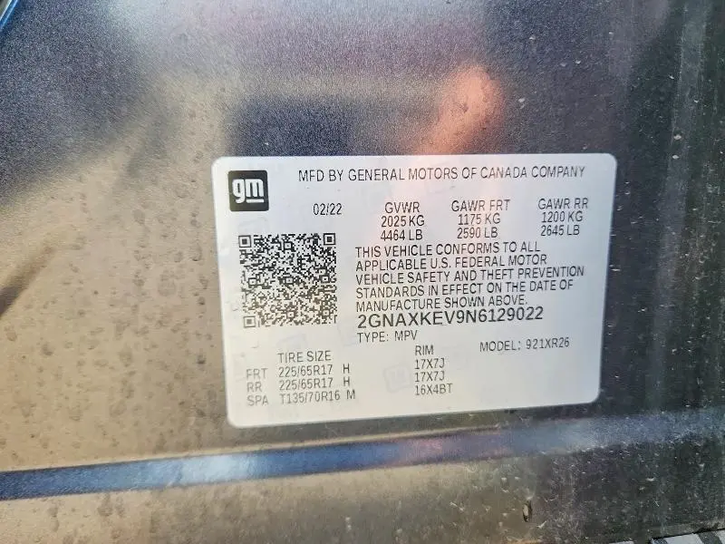 2022 CHEVROLET EQUINOX LT  