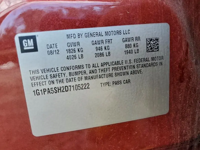 2013 CHEVROLET CRUZE LS  