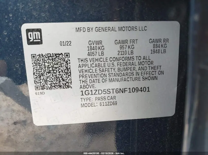 2022 CHEVROLET MALIBU LT