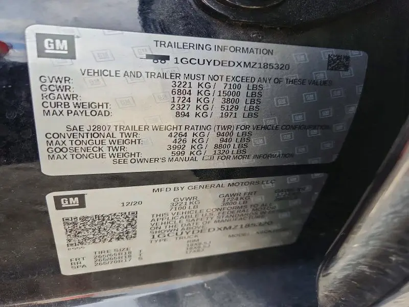 2021 CHEVROLET SILVERADO K1500 LT  