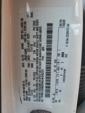 2022 FORD ESCAPE SE  