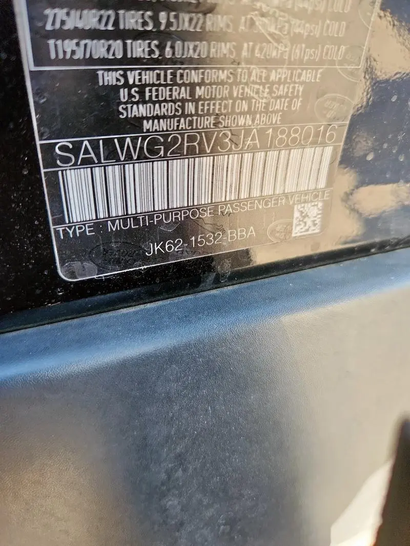 2018 LAND ROVER RANGE ROVER SPORT SE  