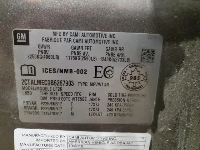 2011 GMC TERRAIN SLE  