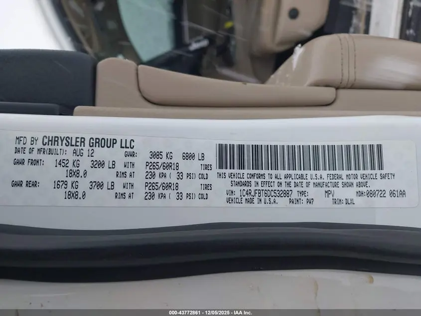 2013 JEEP GRAND CHEROKEE LIMITED