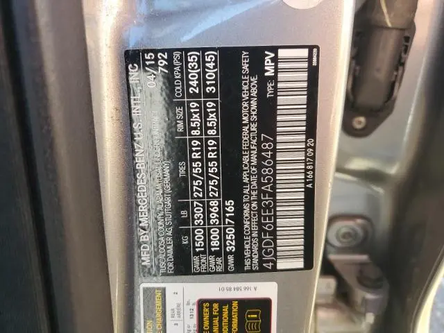 2015 MERCEDES-BENZ GL 450 4MATIC
