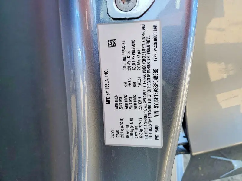 2025 TESLA MODEL 3   