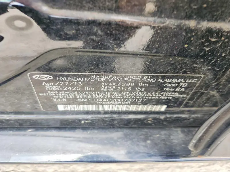 2013 HYUNDAI SONATA GLS  