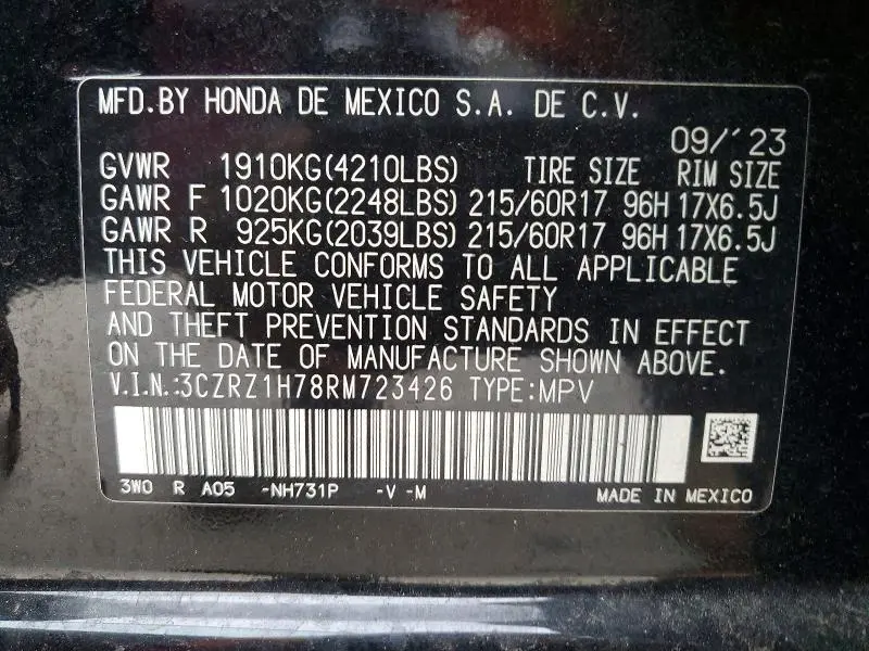 2024 HONDA HR-V EXL  
