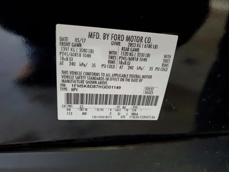 2017 FORD EXPLORER XLT  