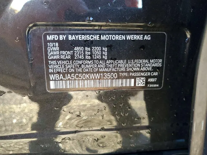 2019 BMW 530 I  