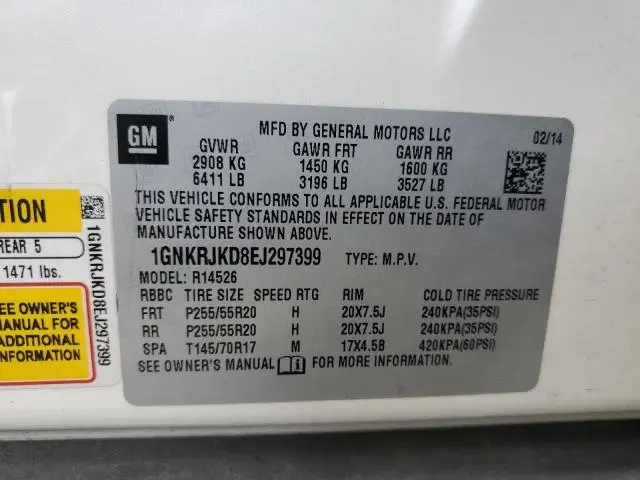 2014 CHEVROLET TRAVERSE LTZ  