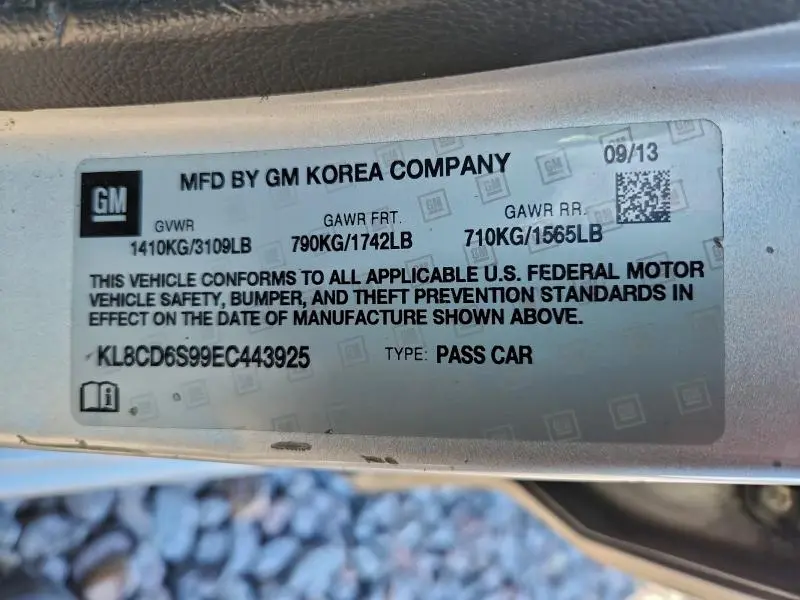 2014 CHEVROLET SPARK 1LT  