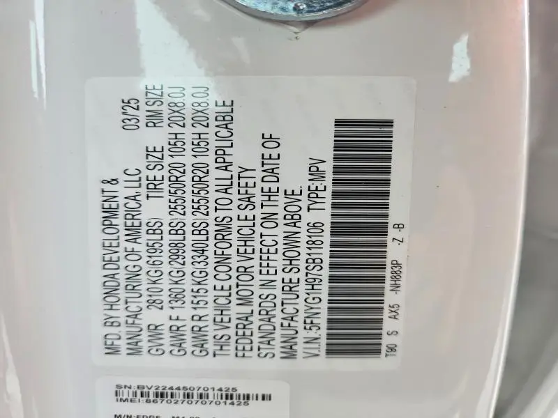 2025 HONDA PILOT BLACK  