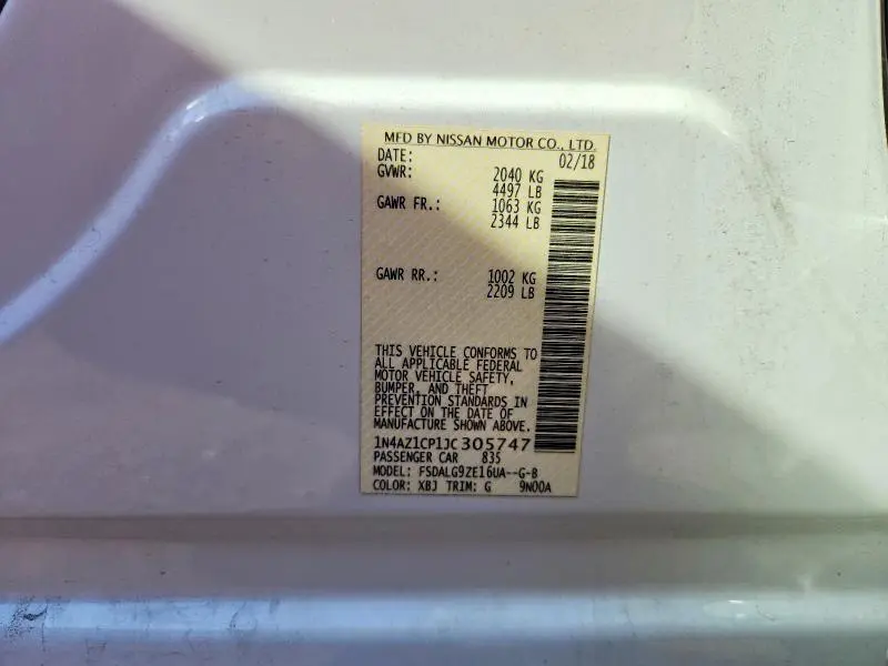 2018 NISSAN LEAF SL  