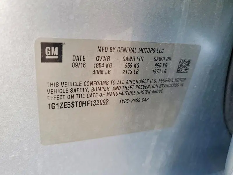 2017 CHEVROLET MALIBU LT  