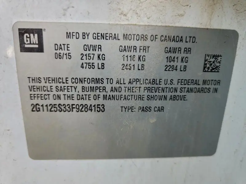 2015 CHEVROLET IMPALA LT  