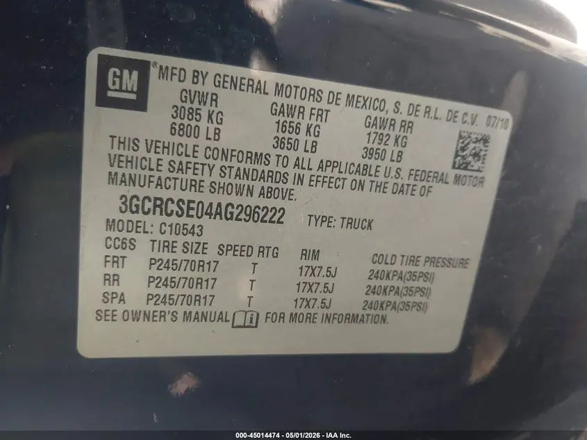 2010 CHEVROLET SILVERADO 1500 LT