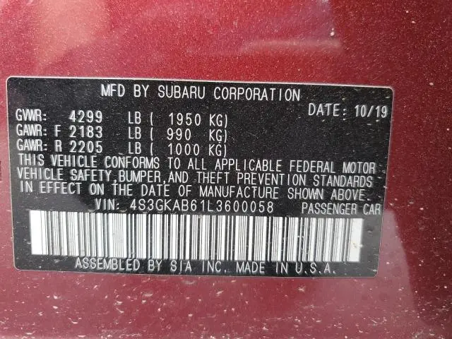 2020 SUBARU IMPREZA   