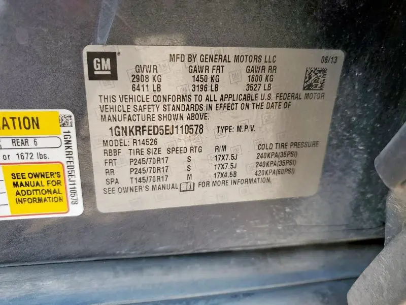 2014 CHEVROLET TRAVERSE LS  