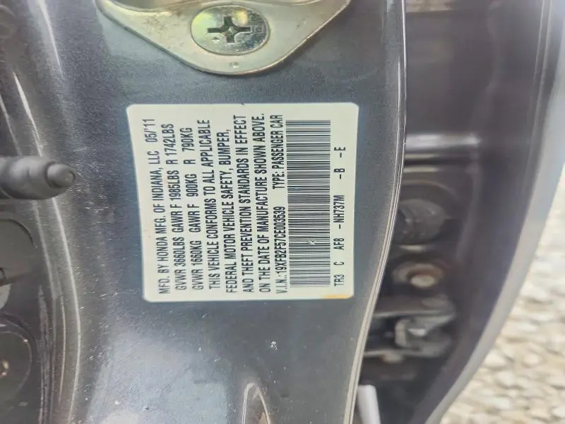 2012 HONDA CIVIC LX  