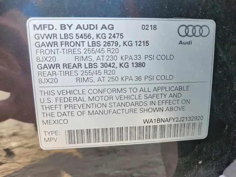 2018 AUDI Q5 PREMIUM PLUS  