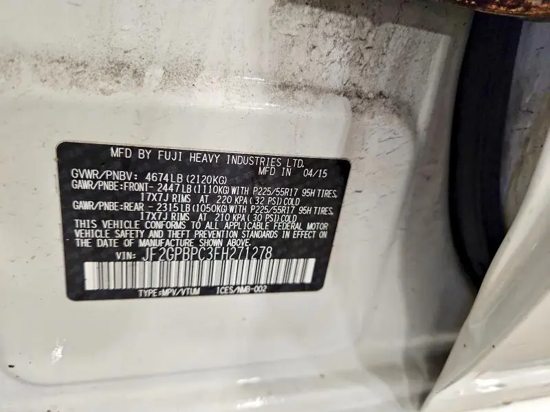 2015 SUBARU XV CROSSTREK 2.0I HYBRID TOURING  