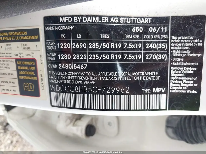 2012 MERCEDES-BENZ GLK 350 4MATIC