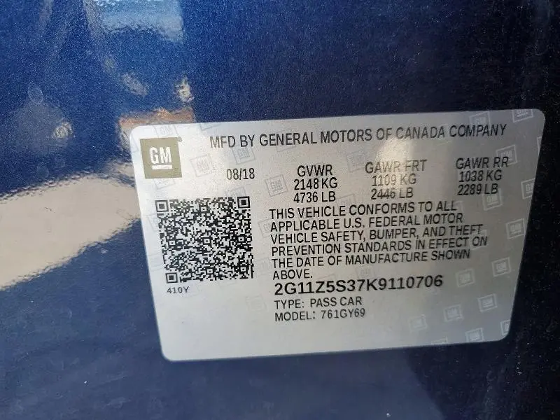 2019 CHEVROLET IMPALA LT  