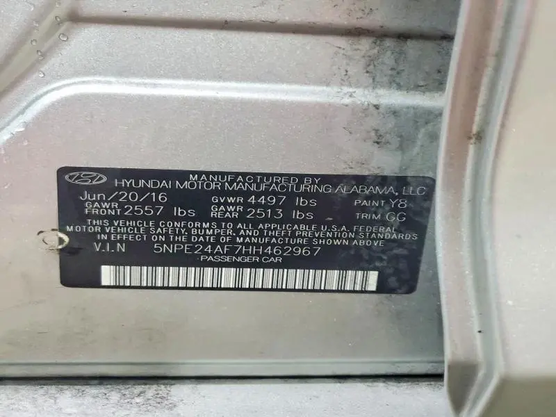 2017 HYUNDAI SONATA SE  