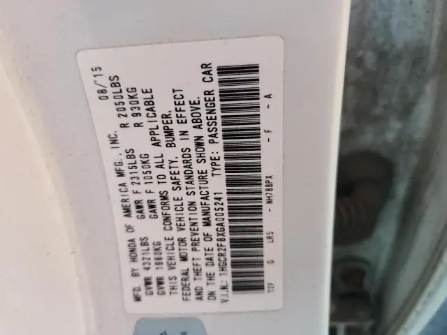 2016 HONDA ACCORD EXL  