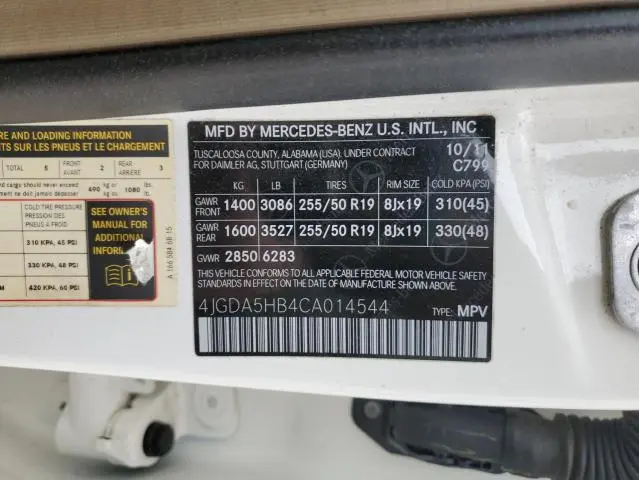 2012 MERCEDES-BENZ ML 350 4MATIC